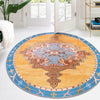 Heritage Elegance Collection Area Rug -  Winterthur (Orange) Round Orange  lifestyle 75