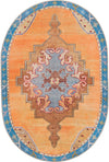 Heritage Elegance Collection Area Rug -  Winterthur (Orange) Oval Orange  lifestyle 16