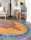 Heritage Elegance Collection Area Rug -  Winterthur (Orange) Oval Orange  lifestyle 26