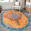 Heritage Elegance Collection Area Rug -  Winterthur (Orange) Oval Orange  lifestyle 76