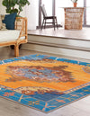 Heritage Elegance Collection Area Rug -  Winterthur (Orange) Square Orange  lifestyle 28