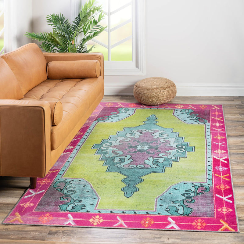 Heritage Elegance Collection Area Rug -  Winterthur (Green) Rectangle Green  lifestyle 14