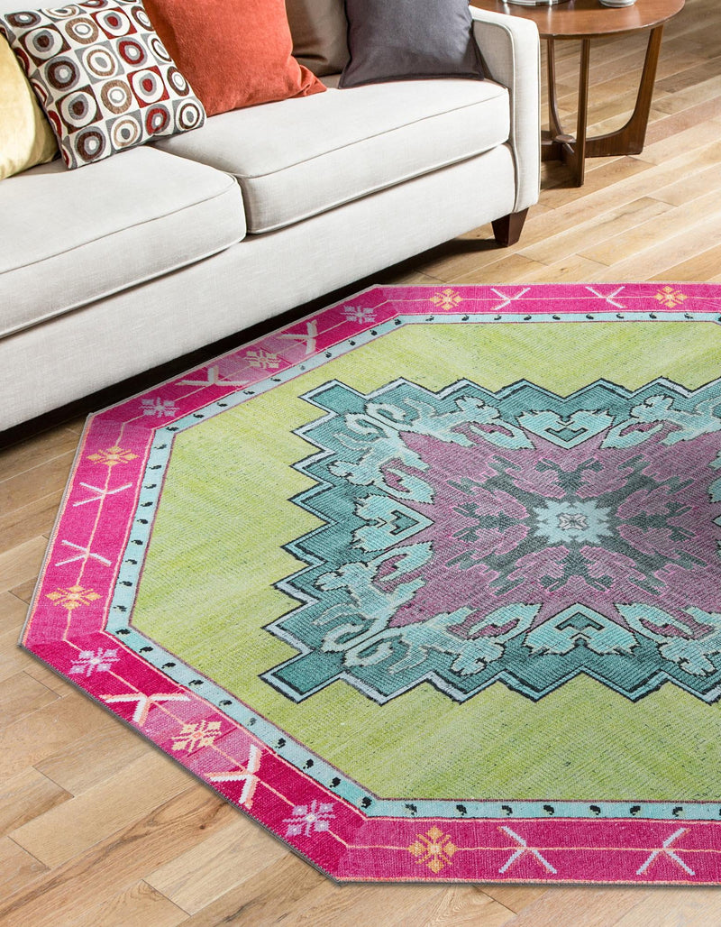 Heritage Elegance Collection Area Rug -  Winterthur (Green) Octagon Green  lifestyle 24