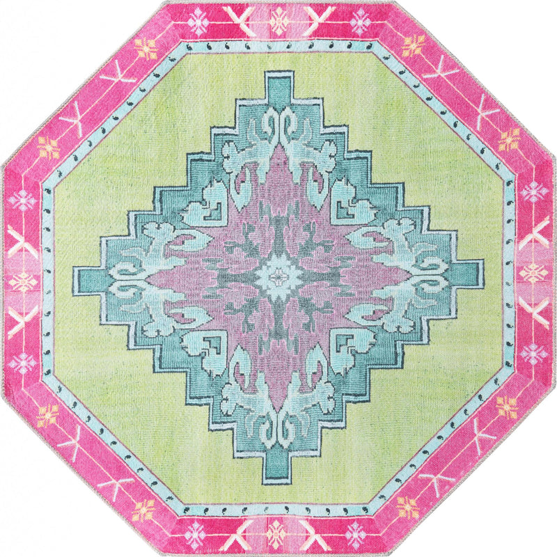 Heritage Elegance Collection Area Rug -  Winterthur (Green) Octagon Green  lifestyle 22