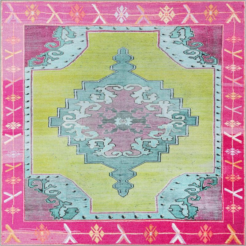 Heritage Elegance Collection Area Rug -  Winterthur (Green) Square Green  lifestyle 20