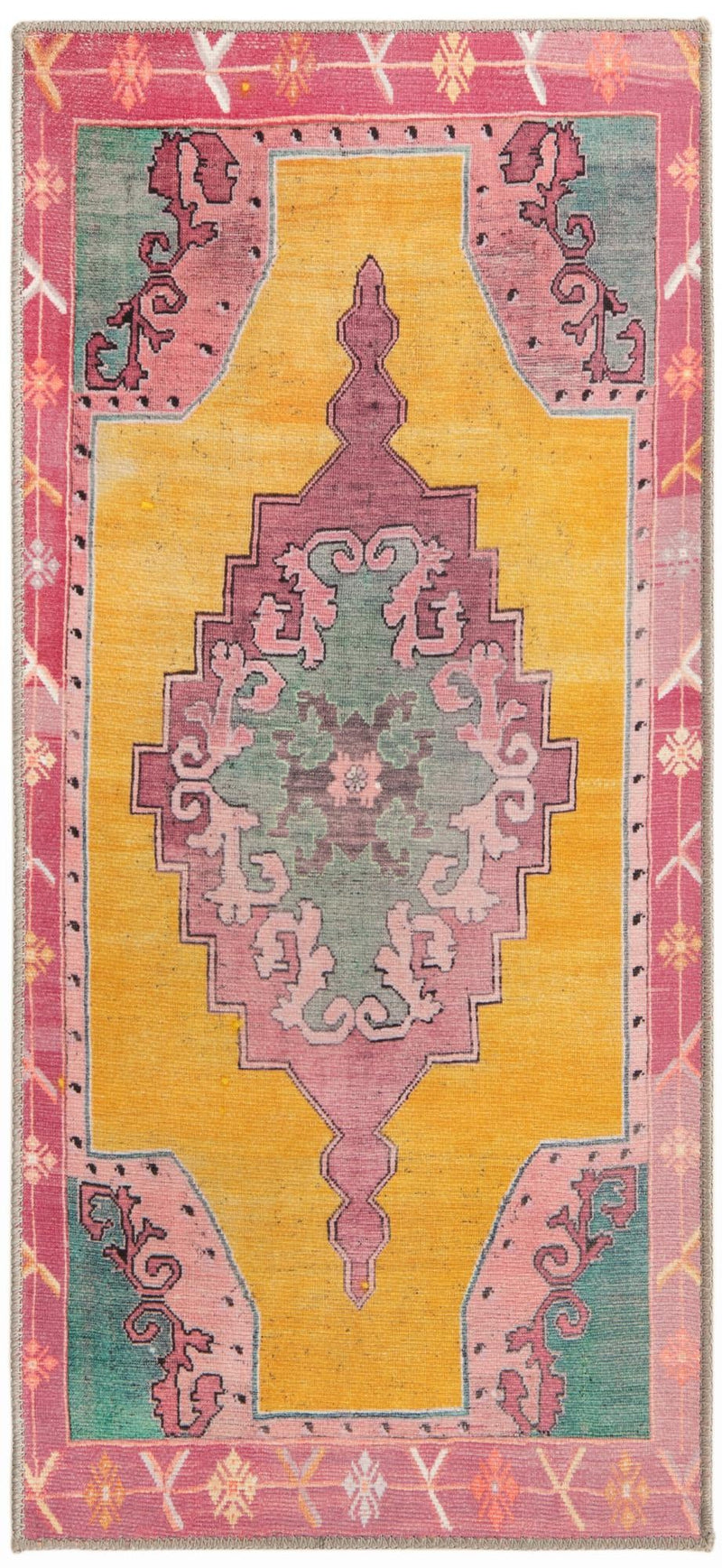 Heritage Elegance Collection Area Rug -  Winterthur (Yellow) Runner Yellow  lifestyle 17