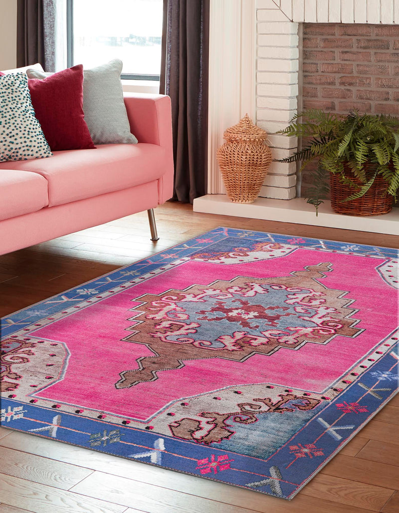 Heritage Elegance Collection Area Rug -  Winterthur (Fuchsia) Rectangle Fuchsia  lifestyle 3