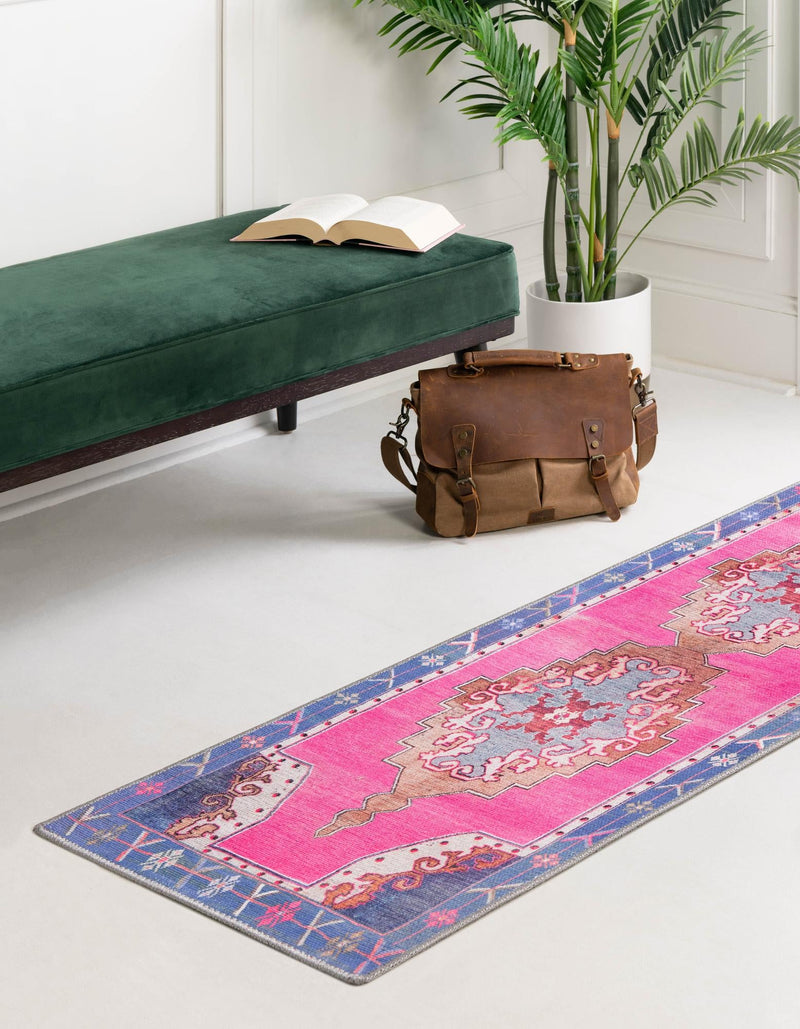 Heritage Elegance Collection Area Rug -  Winterthur (Fuchsia) Runner Fuchsia  lifestyle 24