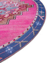 Heritage Elegance Collection Area Rug -  Winterthur (Fuchsia) Round Fuchsia  lifestyle 40