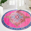 Heritage Elegance Collection Area Rug -  Winterthur (Fuchsia) Round Fuchsia  lifestyle 79