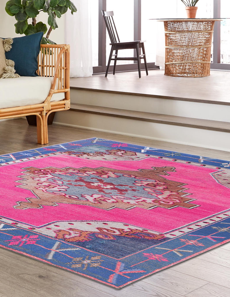 Heritage Elegance Collection Area Rug -  Winterthur (Fuchsia) Square Fuchsia  lifestyle 28