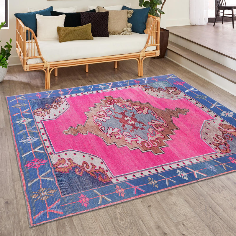 Heritage Elegance Collection Area Rug -  Winterthur (Fuchsia) Square Fuchsia  lifestyle 81