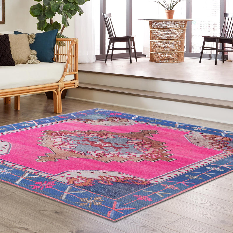 Heritage Elegance Collection Area Rug -  Winterthur (Fuchsia) Square Fuchsia  lifestyle 84