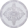 Heritage Elegance Collection Area Rug -  Winterthur (white Gray) Round white Gray  lifestyle 15