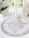 Heritage Elegance Collection Area Rug -  Winterthur (white Gray) Round white Gray  lifestyle 20