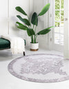 Heritage Elegance Collection Area Rug -  Winterthur (white Gray) Round white Gray  lifestyle 25
