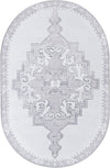 Heritage Elegance Collection Area Rug -  Winterthur (white Gray) Oval white Gray  lifestyle 16