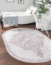 Heritage Elegance Collection Area Rug -  Winterthur (white Gray) Oval white Gray  lifestyle 21