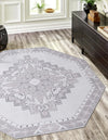 Heritage Elegance Collection Area Rug -  Winterthur (white Gray) Octagon white Gray  lifestyle 22