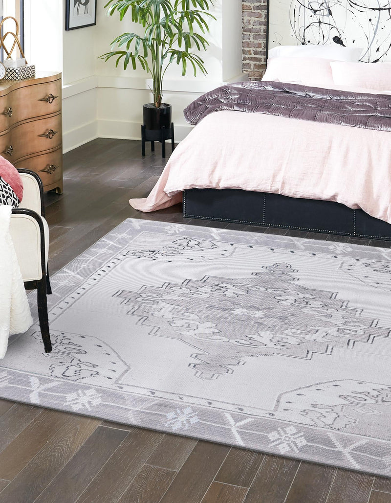 Heritage Elegance Collection Area Rug -  Winterthur (white Gray) Square white Gray  lifestyle 23