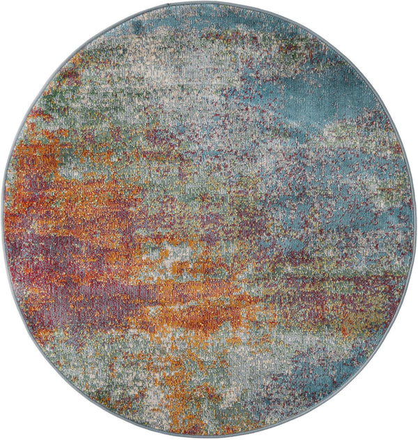 Arcadia Rugs Collection Area Rug -  Avalon Round Multi  lifestyle 15