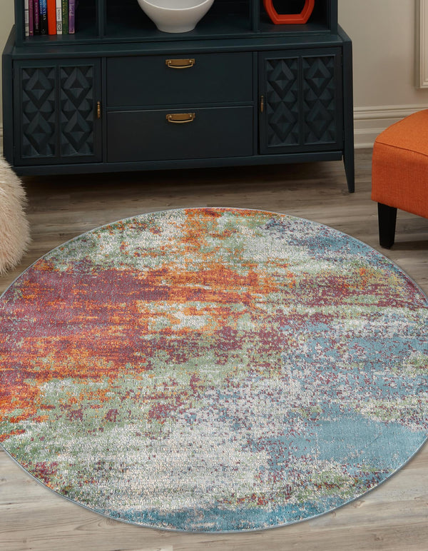 Arcadia Rugs Collection Area Rug -  Avalon Round Multi  lifestyle 20