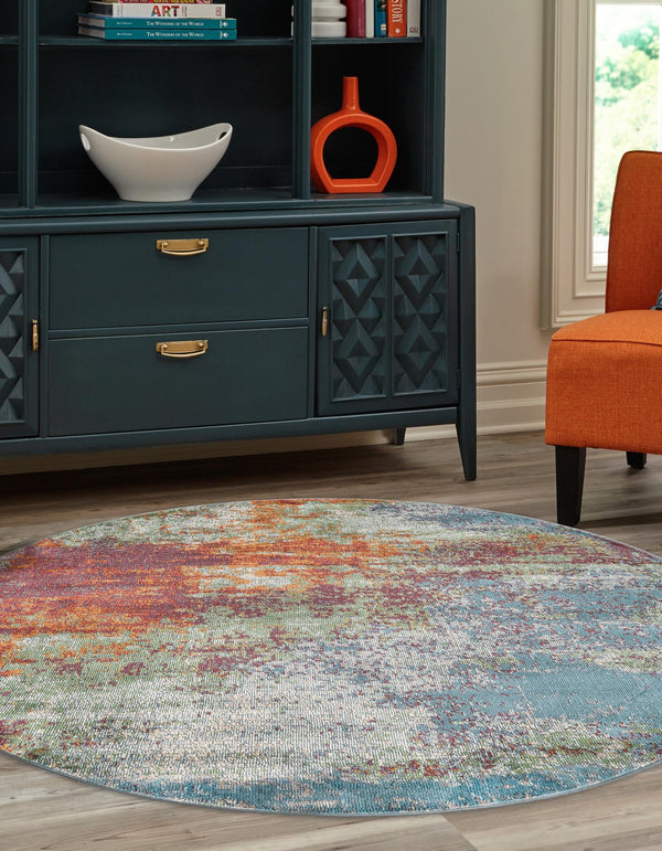 Arcadia Rugs Collection Area Rug -  Avalon Round Multi  lifestyle 25