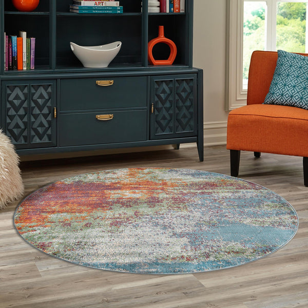 Arcadia Rugs Collection Area Rug -  Avalon Round Multi  lifestyle 83