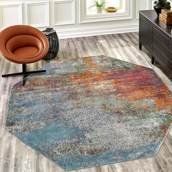 Arcadia Rugs Collection Area Rug -  Avalon Octagon Multi  lifestyle 81