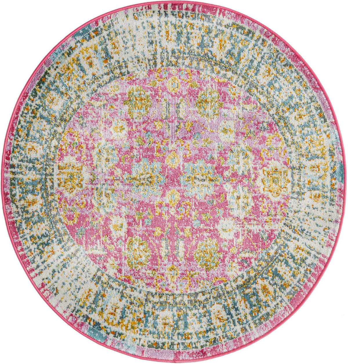 Arcadia Rugs Collection Area Rug -  Shangri-La Round Pink  lifestyle 15