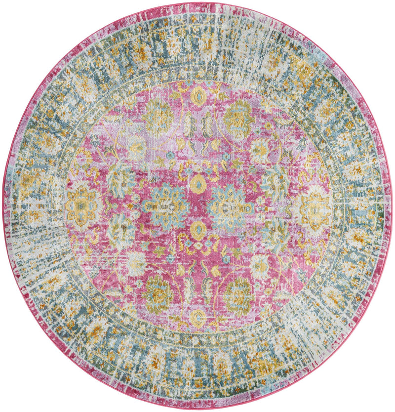 Arcadia Rugs Collection Area Rug -  Shangri-La Round Pink  lifestyle 52