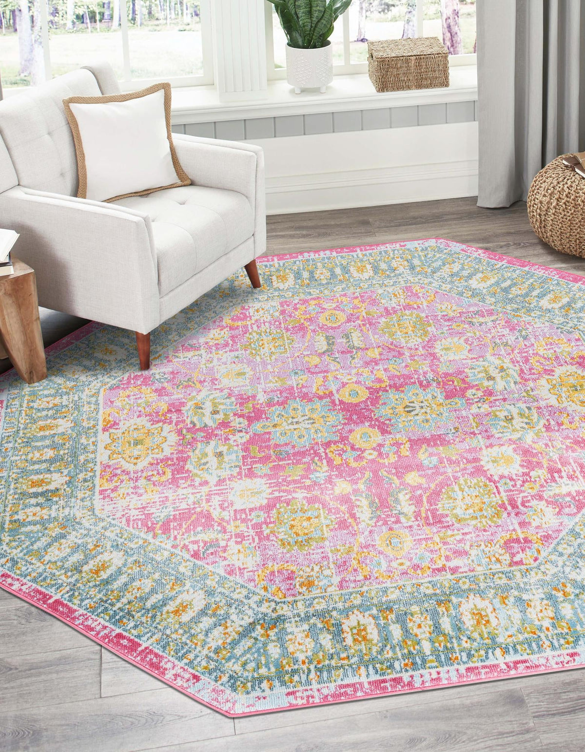 Arcadia Rugs Collection Area Rug -  Shangri-La Octagon Pink  lifestyle 23