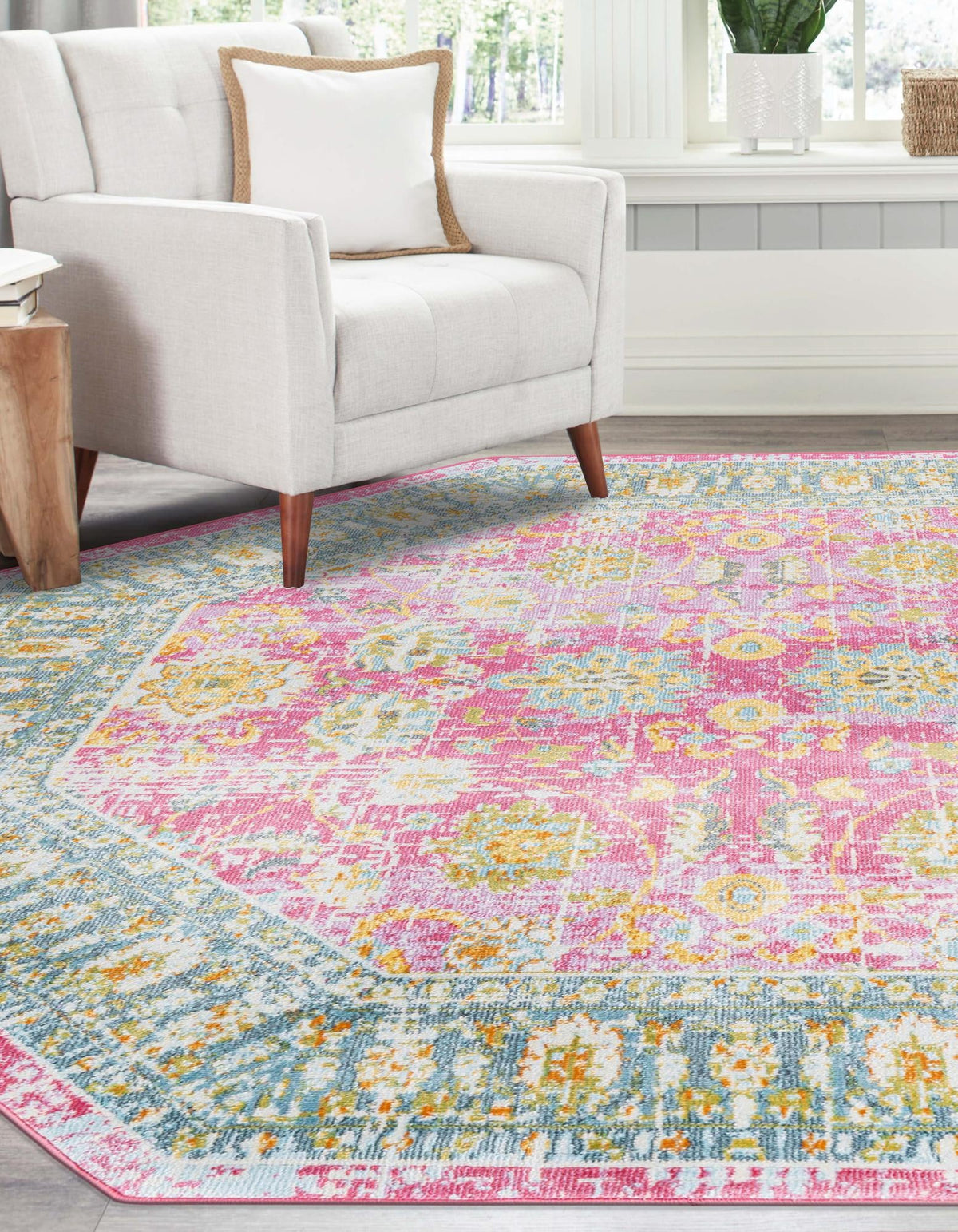 Arcadia Rugs Collection Area Rug -  Shangri-La Octagon Pink  lifestyle 28