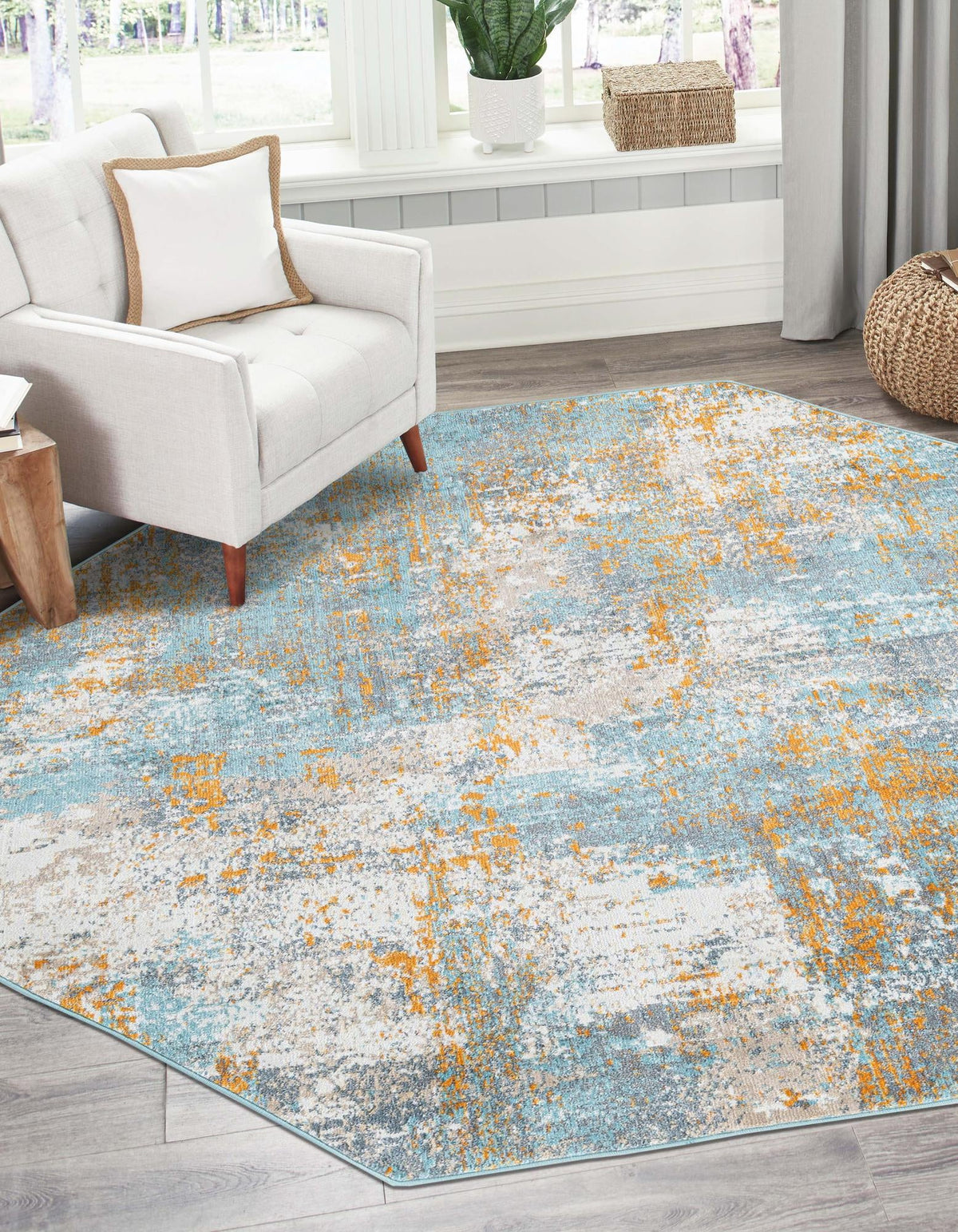 Arcadia Rugs Collection Area Rug -  Nirvana Octagon Cream Blue  lifestyle 23