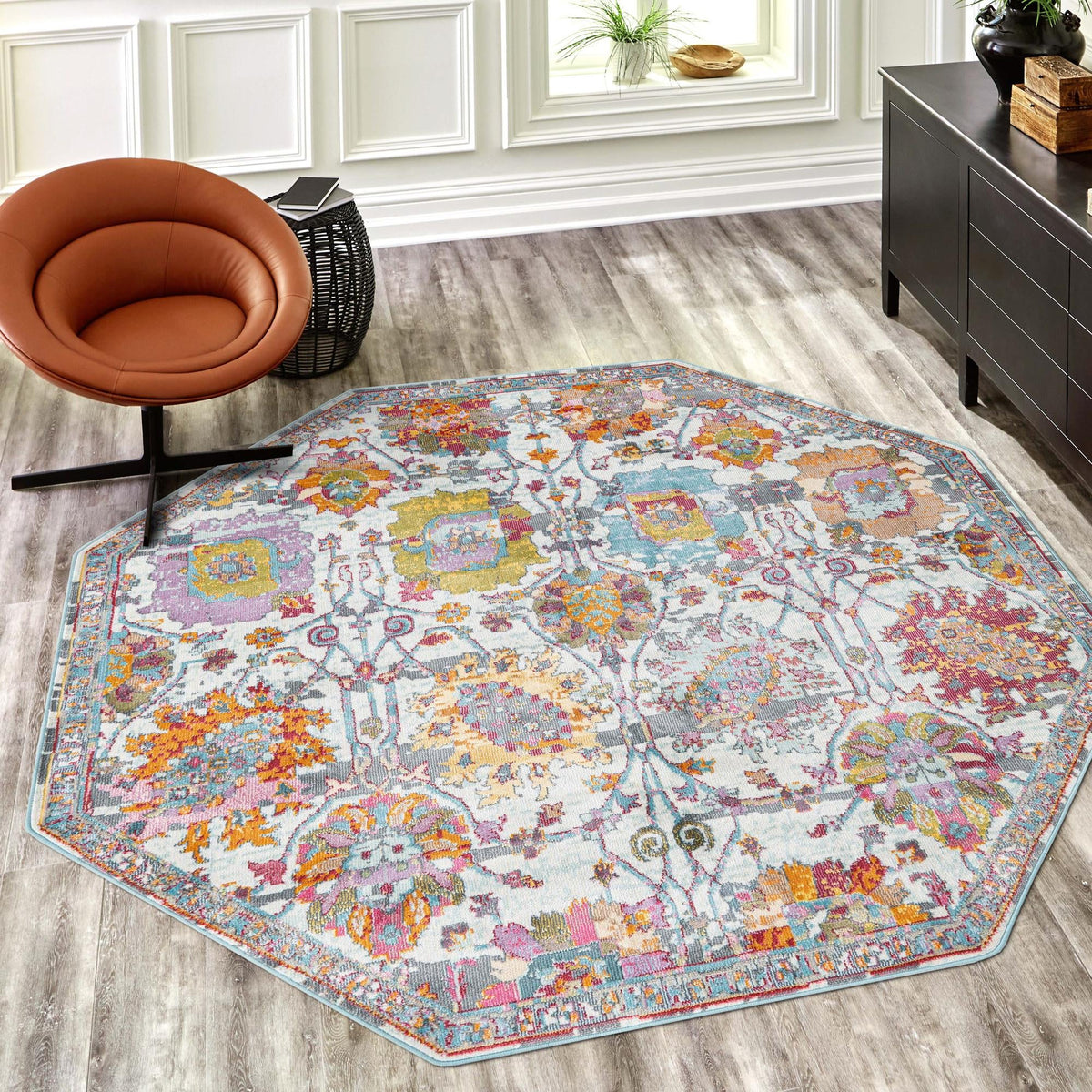 Arcadia Rugs Collection Area Rug -  Elysium Octagon Multi  lifestyle 86