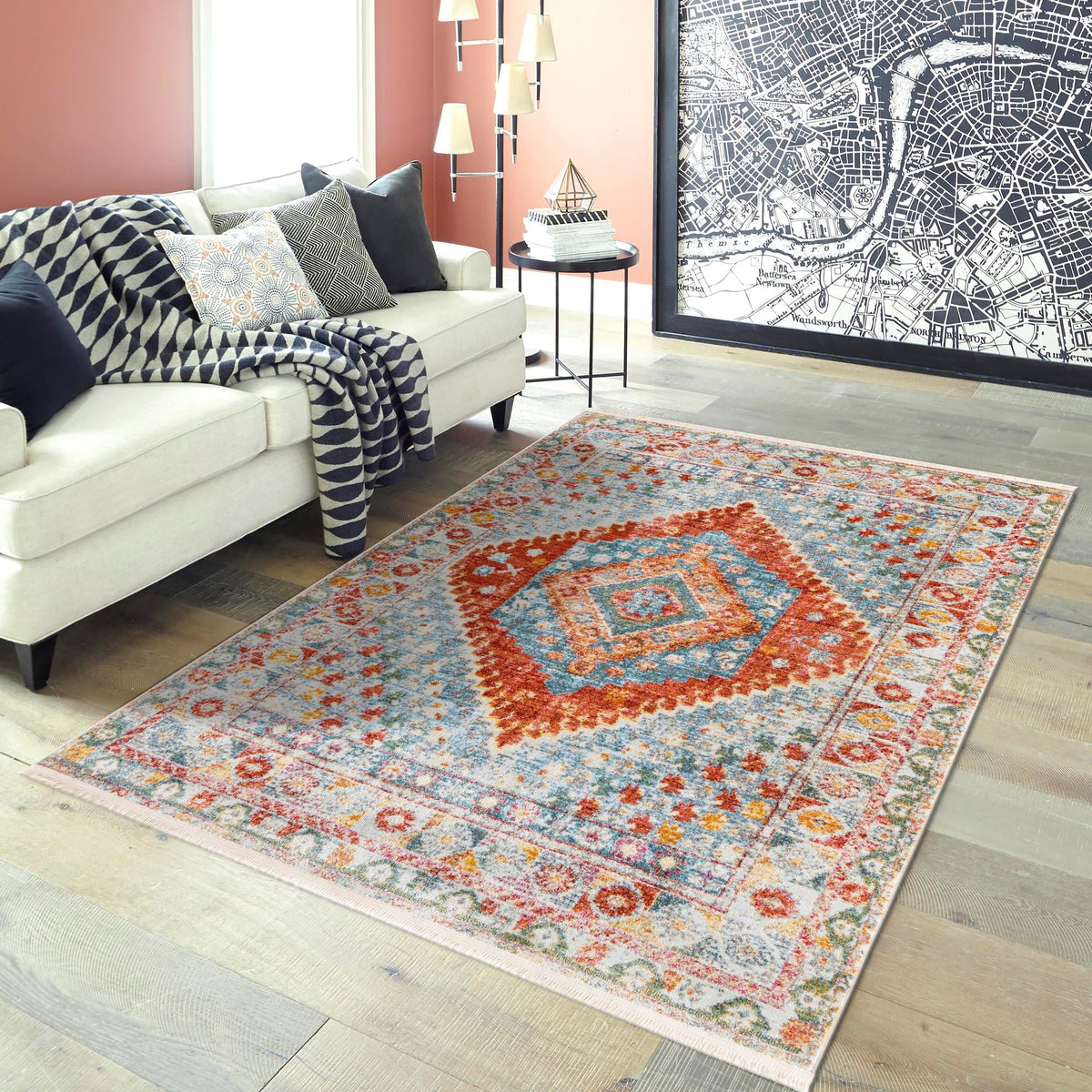 Arcadia Rugs Collection Area Rug -  Xanadu Rectangle Salmon  lifestyle 16