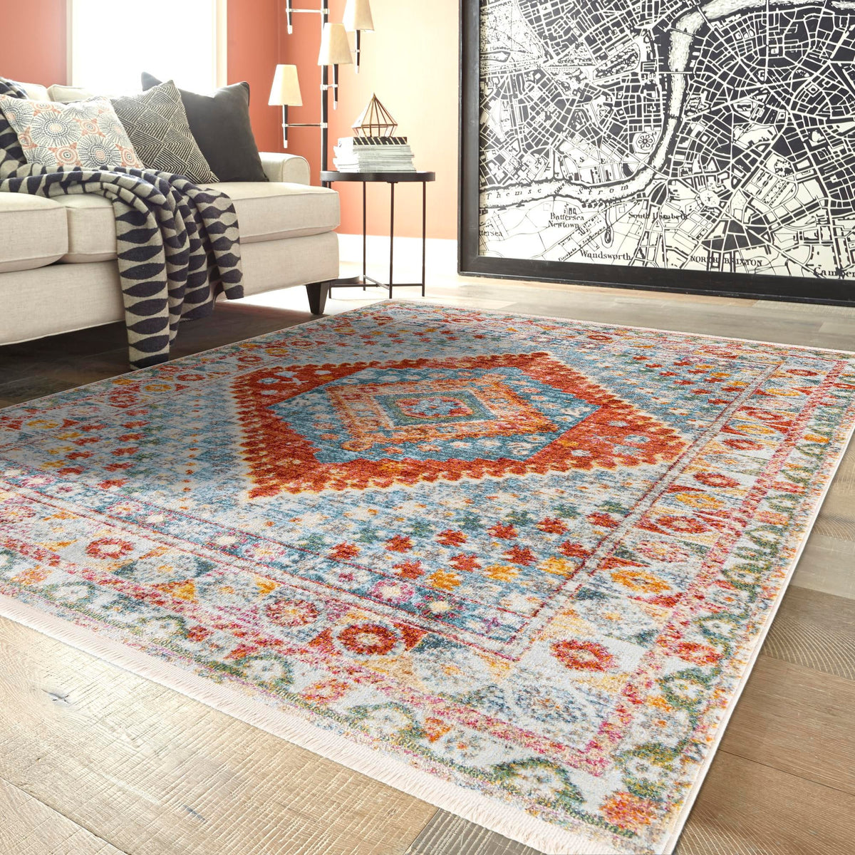 Arcadia Rugs Collection Area Rug -  Xanadu Rectangle Salmon  lifestyle 17