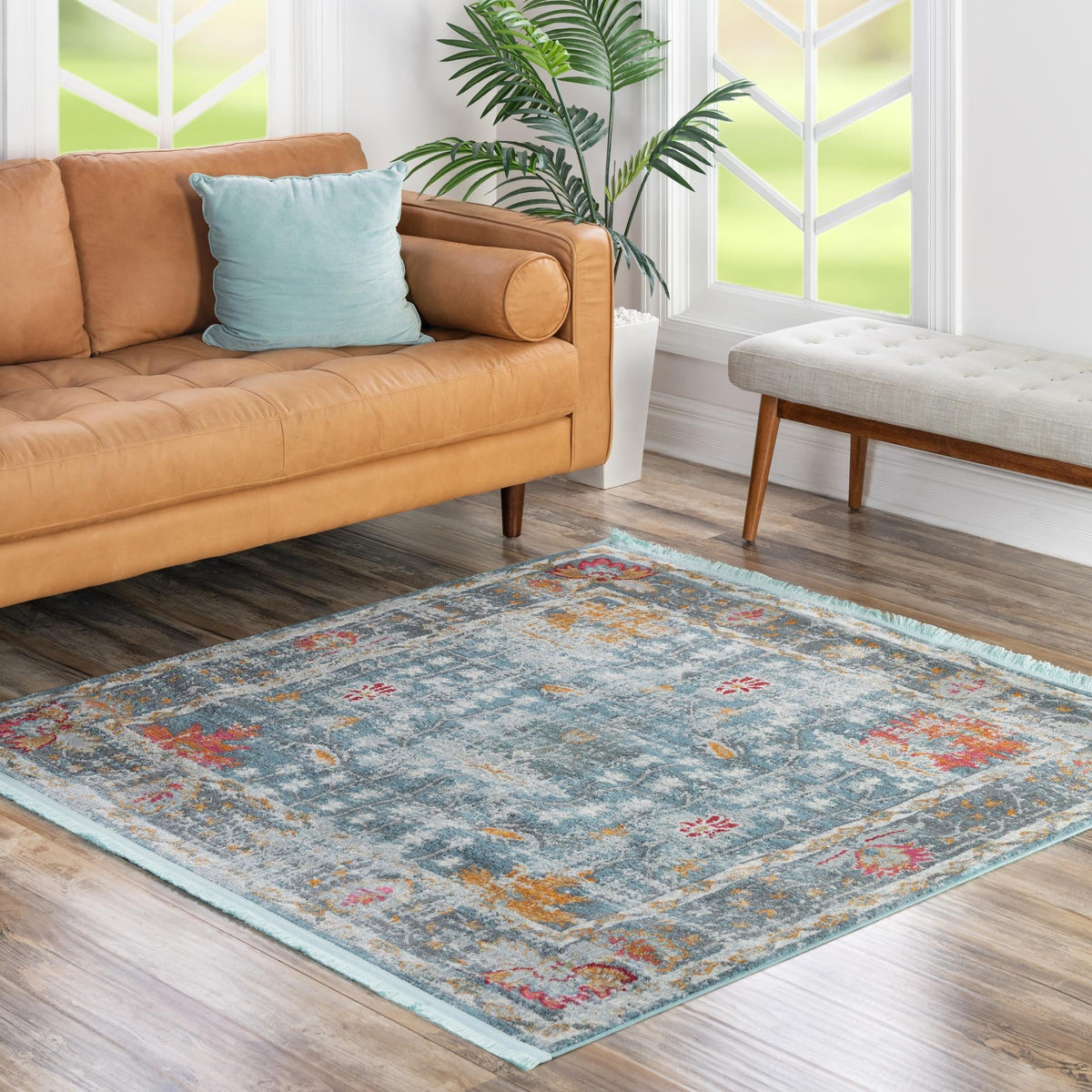 Arcadia Rugs Collection Area Rug -  Olympus Square Blue  lifestyle 126