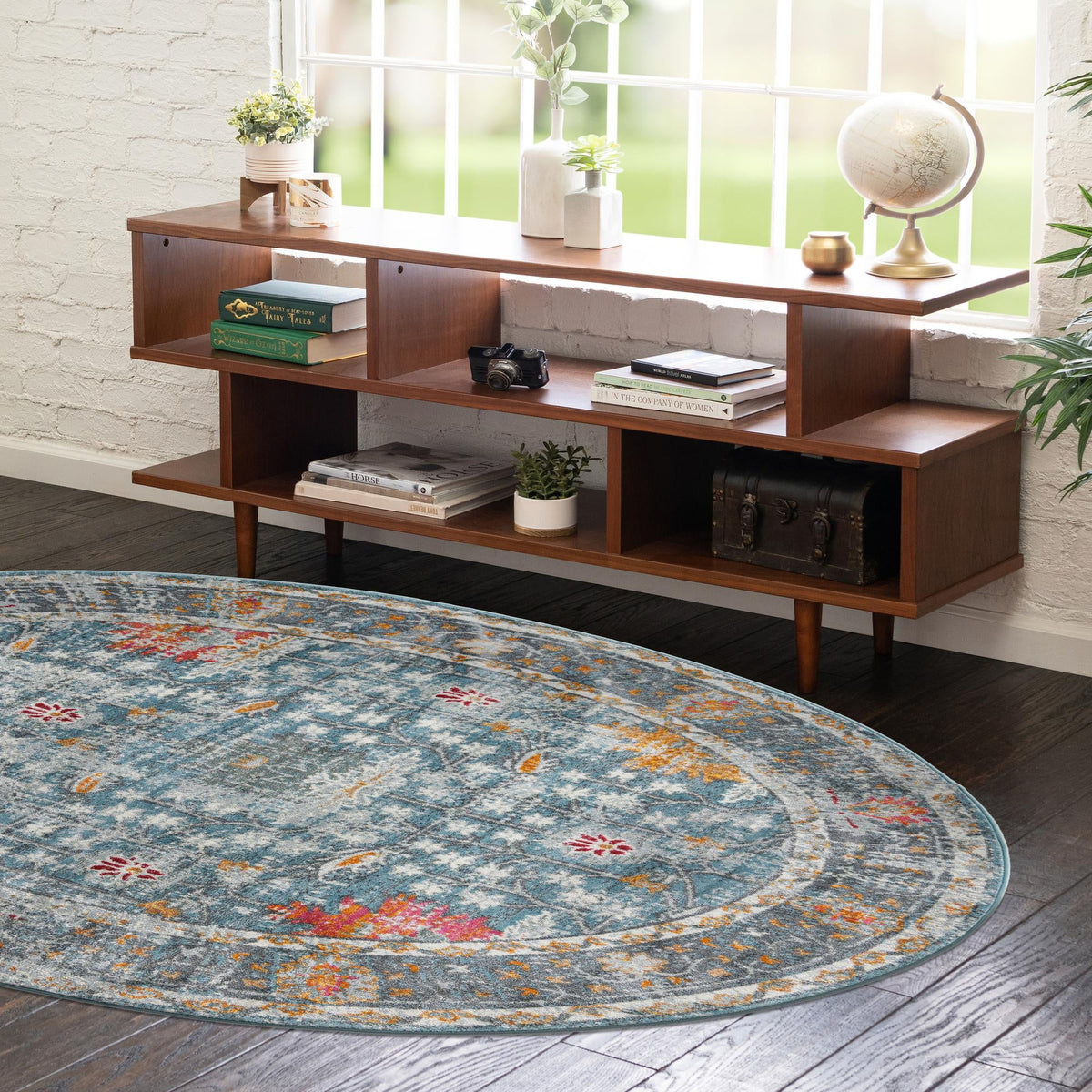 Arcadia Rugs Collection Area Rug -  Olympus Oval Blue  lifestyle 132