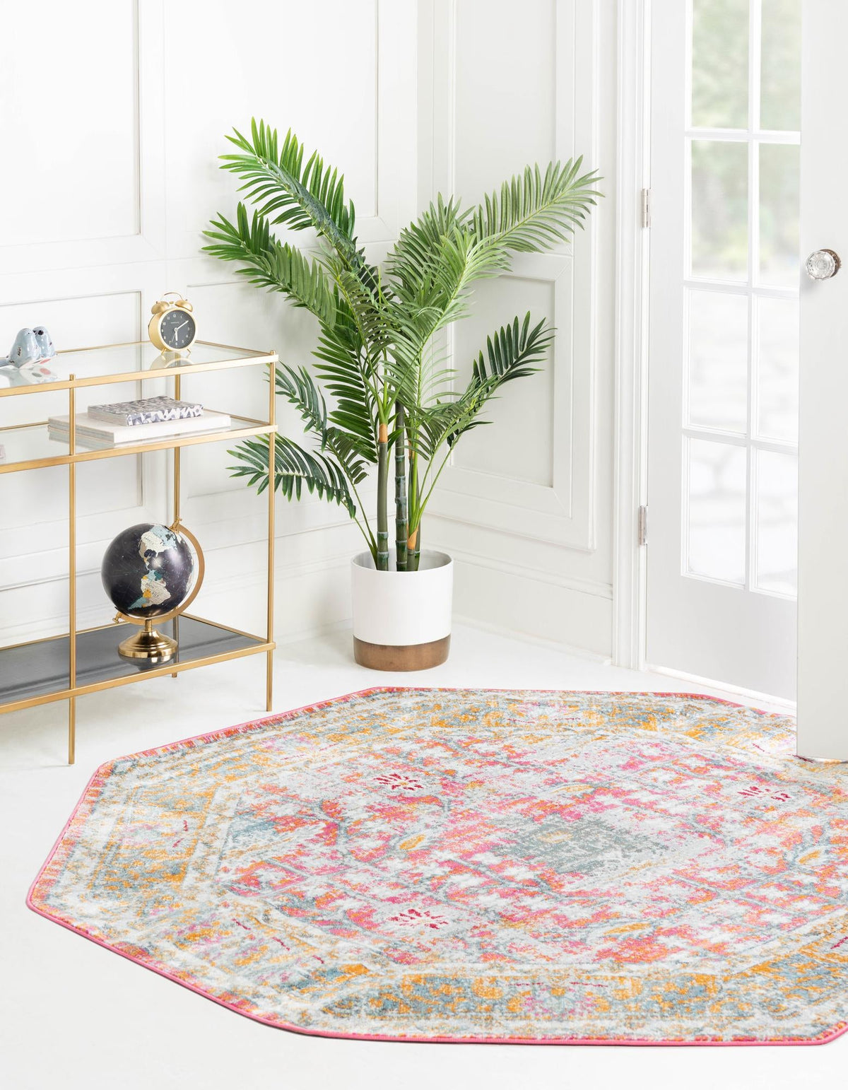 Arcadia Rugs Collection Area Rug -  Olympus Octagon Pink  lifestyle 45