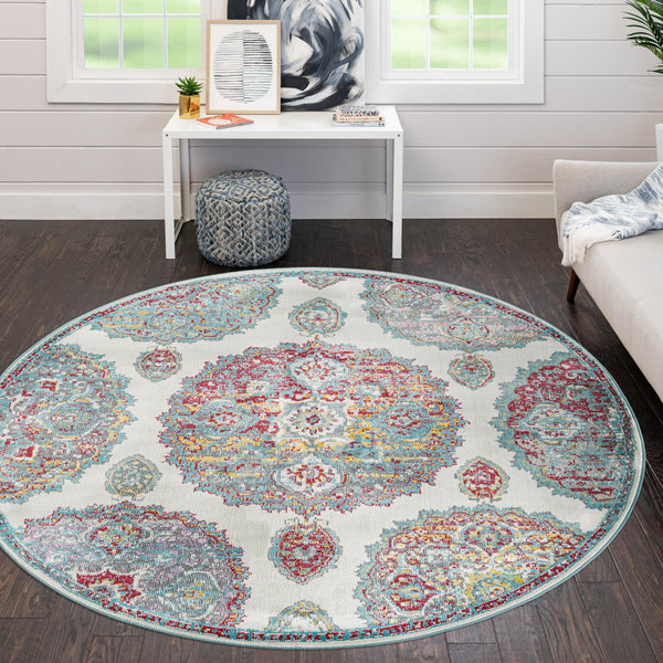 Arcadia Rugs Collection Area Rug -  Atlantis (Cream) Round Cream  lifestyle 84