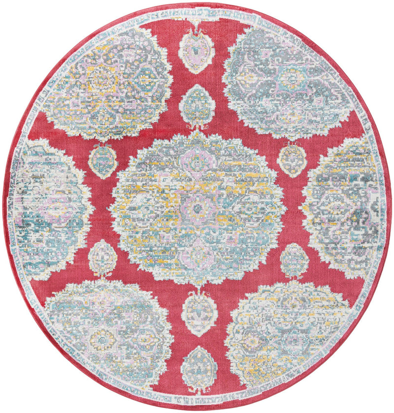 Arcadia Rugs Collection Area Rug -  Atlantis (Red) Round Red  lifestyle 41