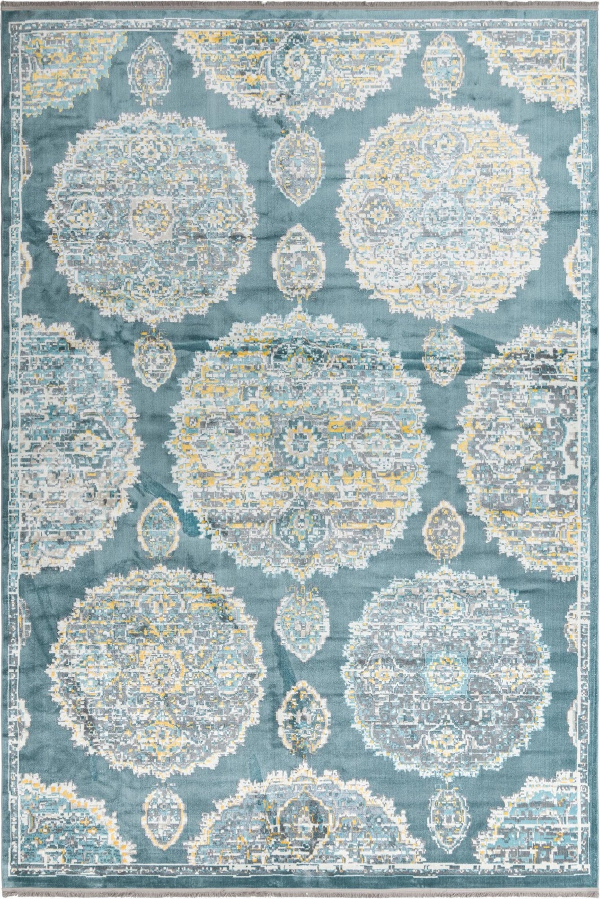 Arcadia Rugs Collection Area Rug -  Atlantis (Gray and Blue) Rectangle Gray and Blue Main