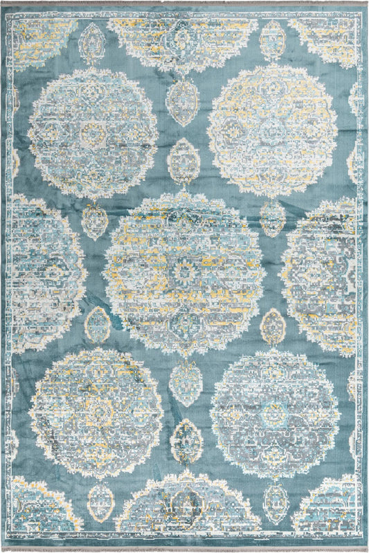 Arcadia Rugs Collection Area Rug -  Atlantis (Gray and Blue) Rectangle Gray and Blue Main