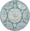 Arcadia Rugs Collection Area Rug -  Atlantis (Gray and Blue) Round Gray and Blue  lifestyle 40