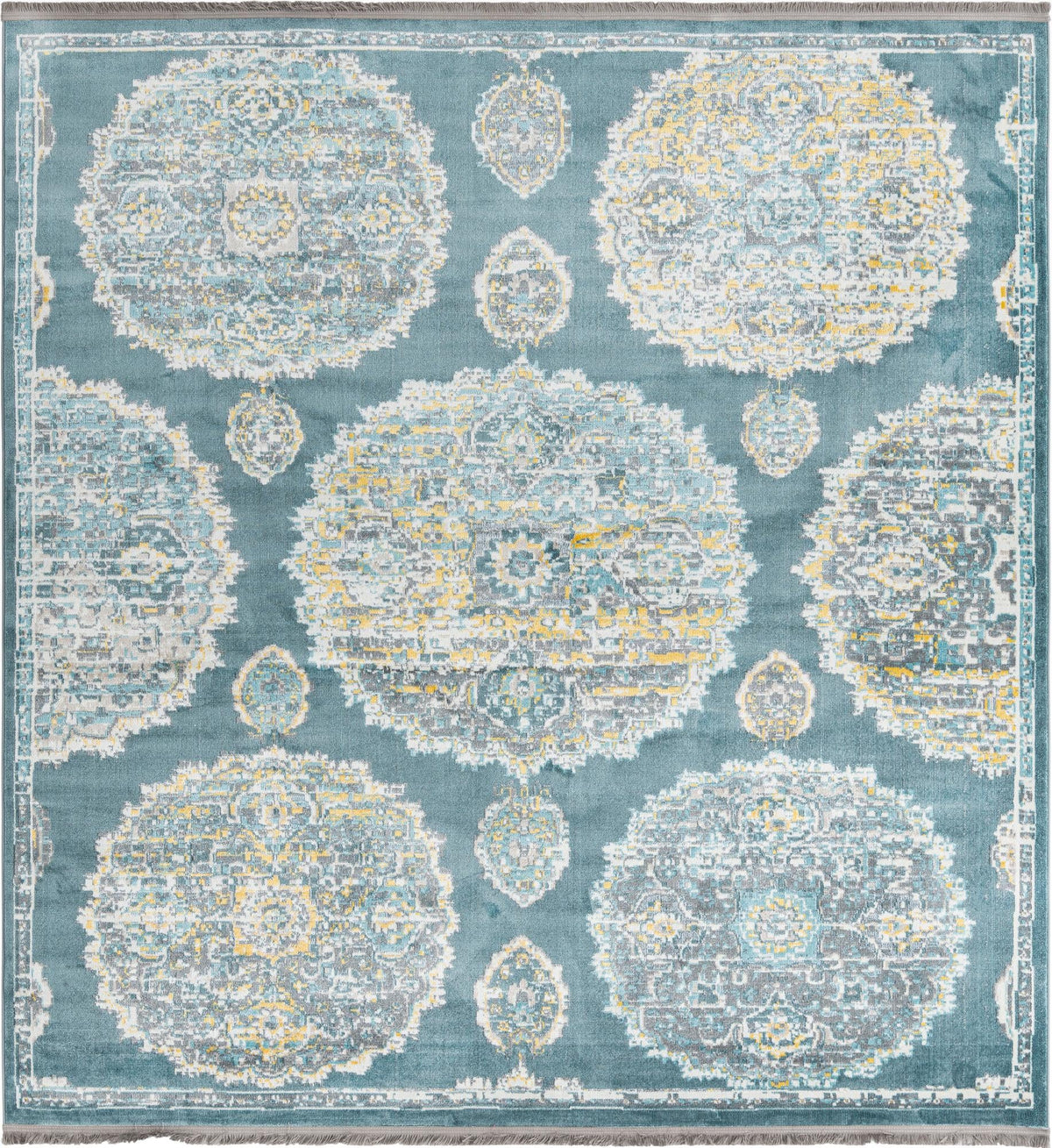 Arcadia Rugs Collection Area Rug -  Atlantis (Gray and Blue) Square Gray and Blue  lifestyle 17