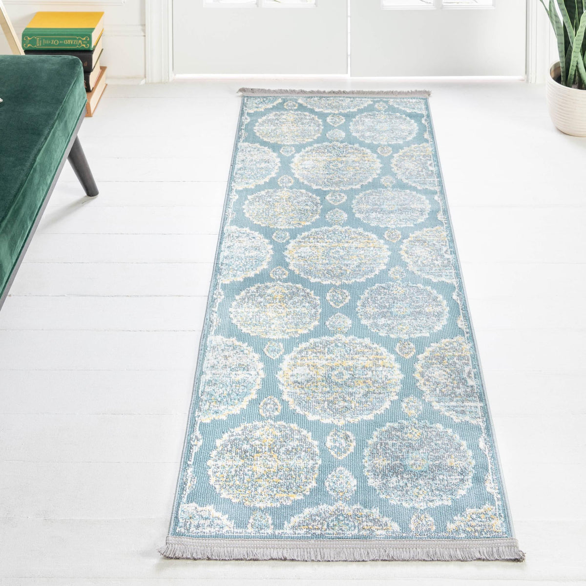 Arcadia Rugs Collection Area Rug -  Atlantis (Gray and Blue) Runner Gray and Blue  lifestyle 85