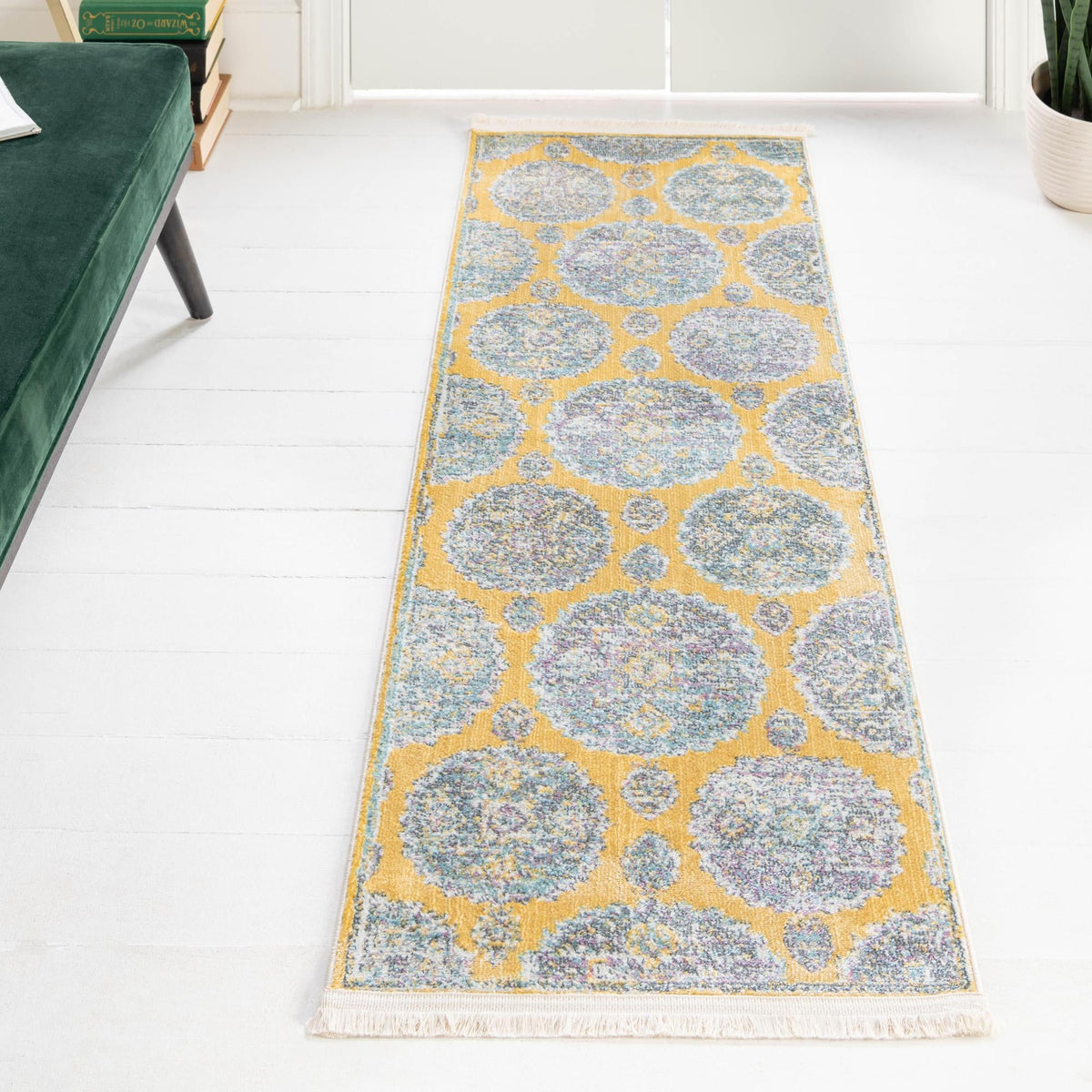 Arcadia Rugs Collection Area Rug -  Atlantis (Yellow) Runner Yellow  lifestyle 86