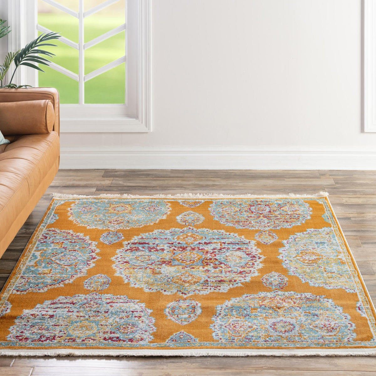 Arcadia Rugs Collection Area Rug -  Atlantis (Orange) Square Orange  lifestyle 84