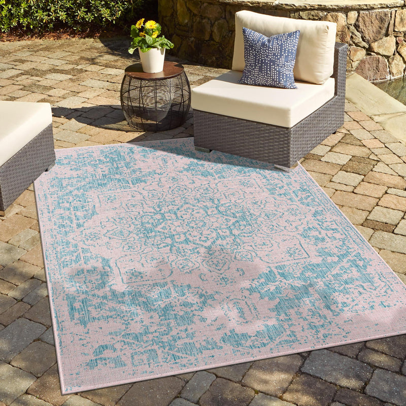 Urban Oasis Rugs Collection Area Rug -  Penthouse (Pink and Aqua) Rectangle Pink and Aqua  lifestyle 13